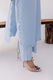 Nuriyaa Spring Summer Embroidered Lawn Pret 3 Piece Suit - Aqua