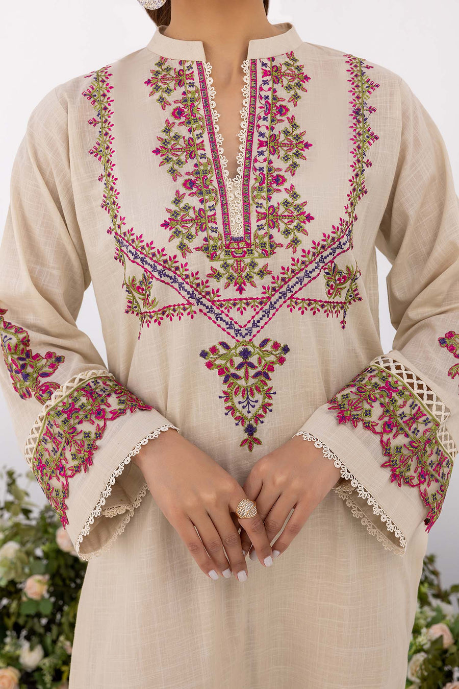 Nuriyaa Spring Summer Embroidered Lawn Pret 2 Piece Suit - Kanat