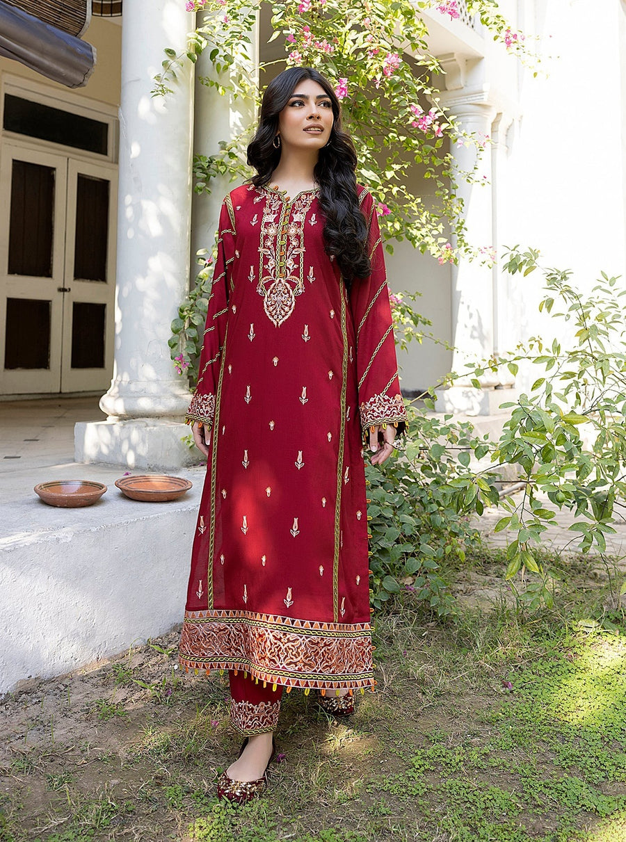 Nuriyaa Winter Pret Embroidered Linen 2 Piece Suit - Gul-e-Marjan