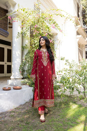 Nuriyaa Winter Pret Embroidered Linen 2 Piece Suit - Gul-e-Marjan