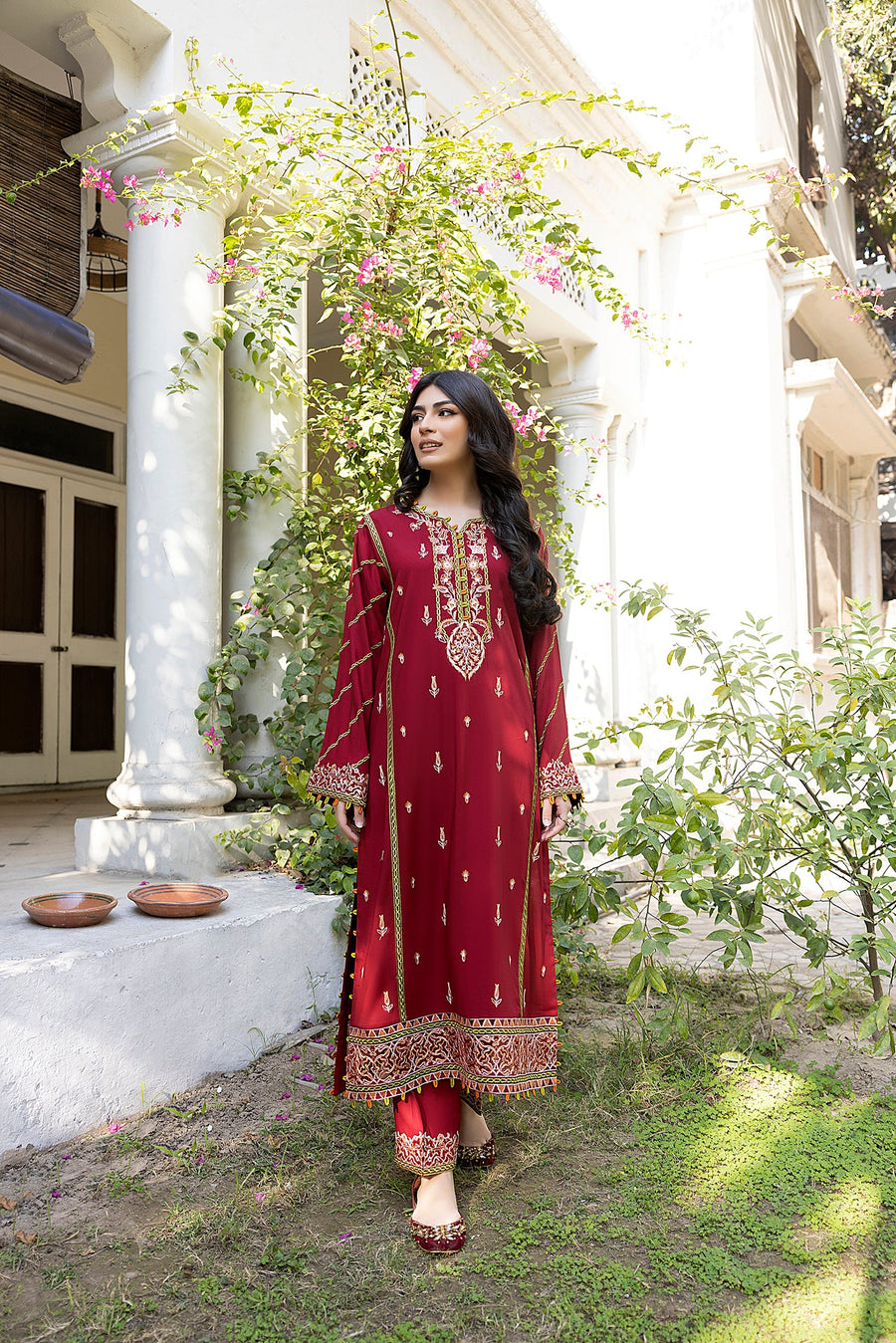 Nuriyaa Winter Pret Embroidered Linen 2 Piece Suit - Gul-e-Marjan