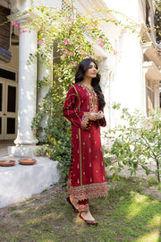Nuriyaa Winter Pret Embroidered Linen 2 Piece Suit - Gul-e-Marjan