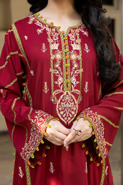 Nuriyaa Winter Pret Embroidered Linen 2 Piece Suit - Gul-e-Marjan