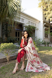 Nuriyaa Winter Pret Embroidered Linen 2 Piece Suit - Melica