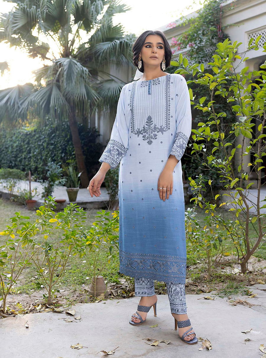 Nuriyaa Winter Pret Embroidered Linen 2 Piece Suit - Jal Pari