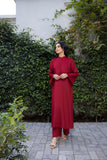 Nuriyaa Winter Pret Embroidered Linen 2 Piece Suit - Rosa