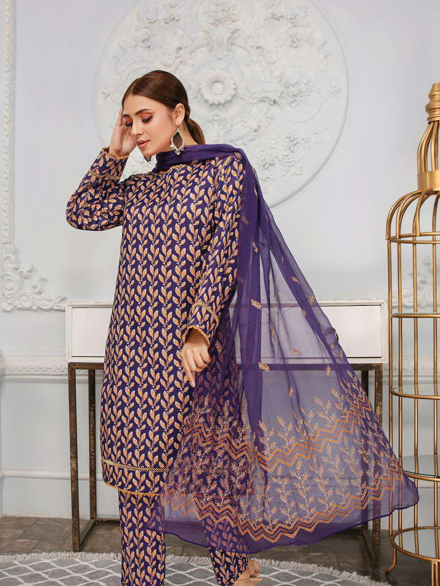 Vasl by Humdum Unstitched Embroidered Lawn 3 Piece Suit D-04