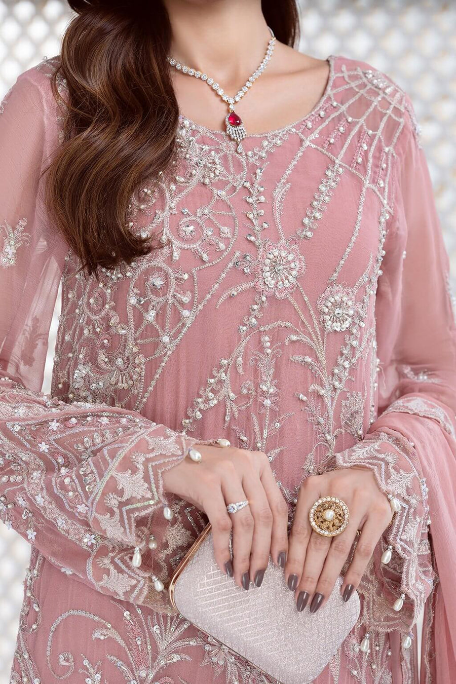 Meeral Ashna Luxury Chiffon Unstitched 3 Piece Suit 05- GHAZAL - FaisalFabrics.pk