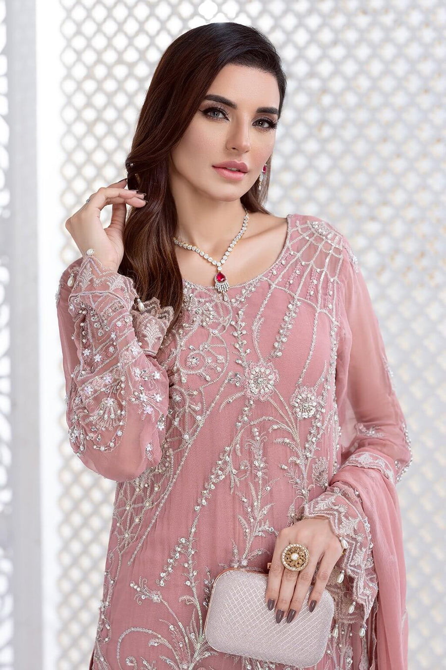 Meeral Ashna Luxury Chiffon Unstitched 3 Piece Suit 05- GHAZAL - FaisalFabrics.pk