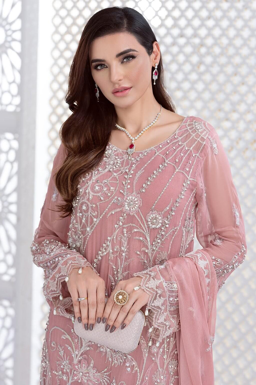 Meeral Ashna Luxury Chiffon Unstitched 3 Piece Suit 05- GHAZAL - FaisalFabrics.pk