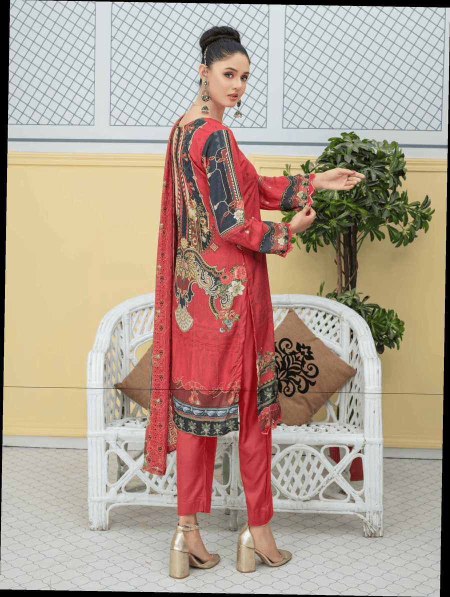 Fiza Noor Eshal Embroidered Karandi Unstitched 3Pc Suit D-06