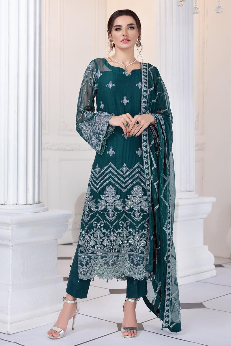 Meeral Ashna Luxury Chiffon Unstitched 3 Piece Suit 06- DARIA - FaisalFabrics.pk