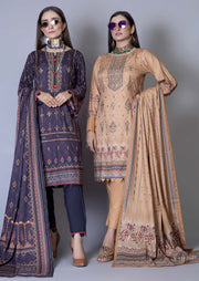 Florence Vol 04 Embroidered Staple Linen Unstitched 3Pc Suit D-06