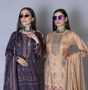 Florence Vol 04 Embroidered Staple Linen Unstitched 3Pc Suit D-06