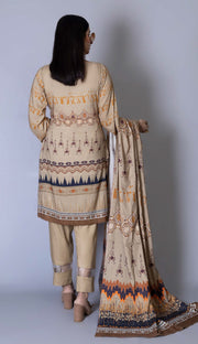 Florence Vol 05 Embroidered Staple Linen Unstitched 3Pc Suit D-07