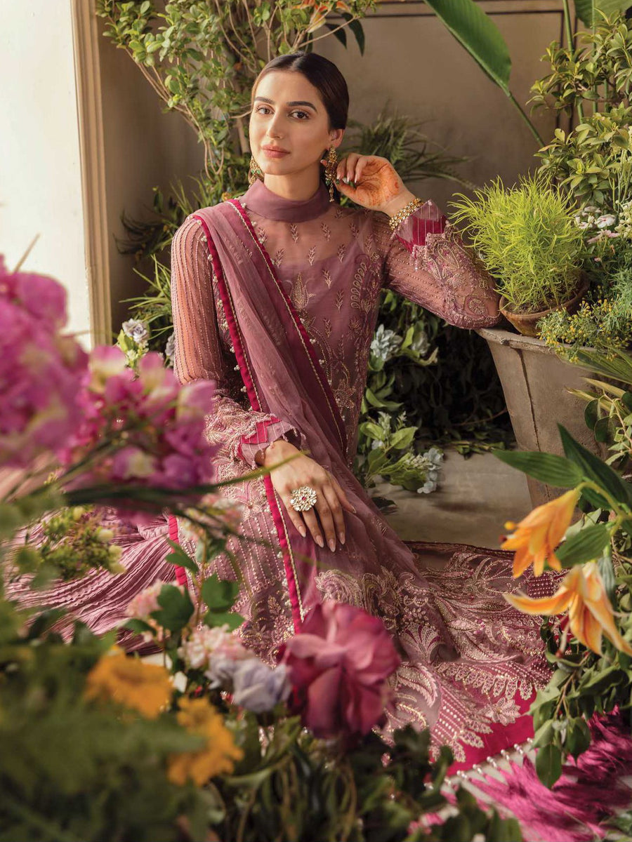 Afrozeh La Fuchsia Wedding Edit'22 Unstitched 3pc Suit D-07 VALENTINA