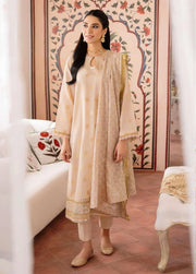 Cross Stitch Embroidered Jacquard Unstitched 3Pc Suit D-07 Rose Dust