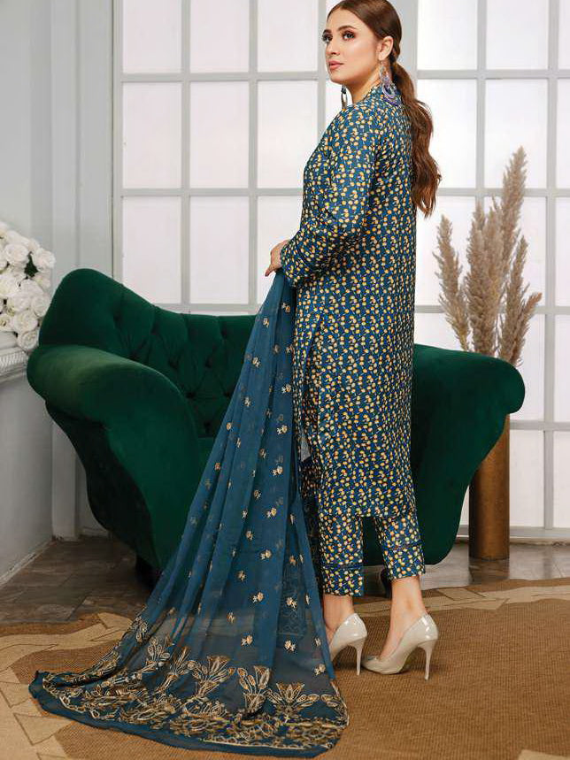 Vasl by Humdum Unstitched Embroidered Lawn 3 Piece Suit D-08