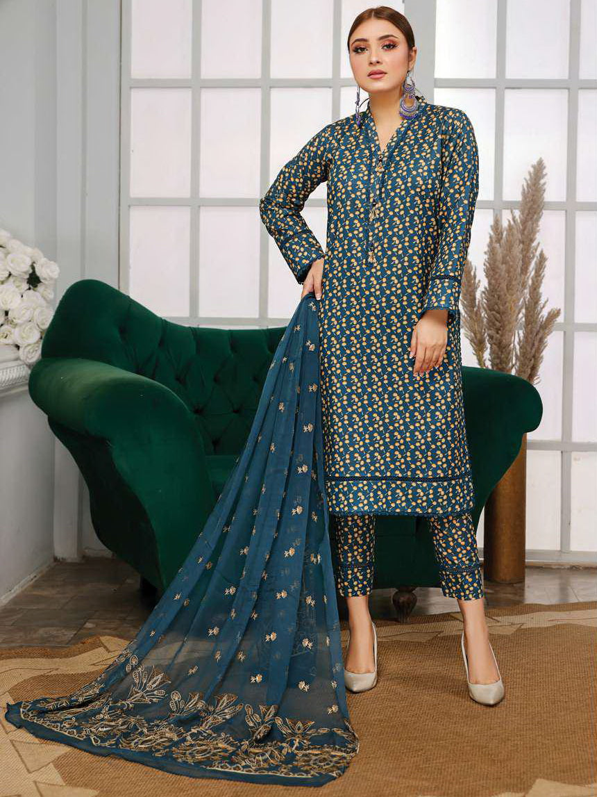 Vasl by Humdum Unstitched Embroidered Lawn 3 Piece Suit D-08