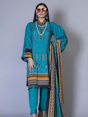Florence Vol 05 Embroidered Staple Linen Unstitched 3Pc Suit D-08