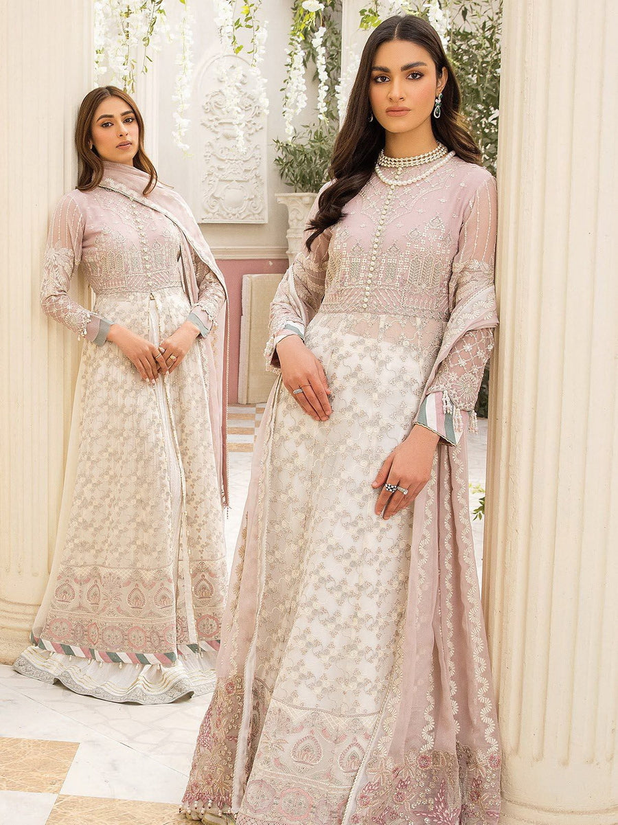 XENIA Formals Ishya Luxury Unstitched Embroidered Chiffon 3Pc 08-HEBA