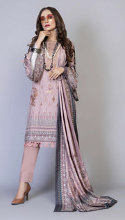 Florence Vol 04 Embroidered Staple Linen Unstitched 3Pc Suit D-08