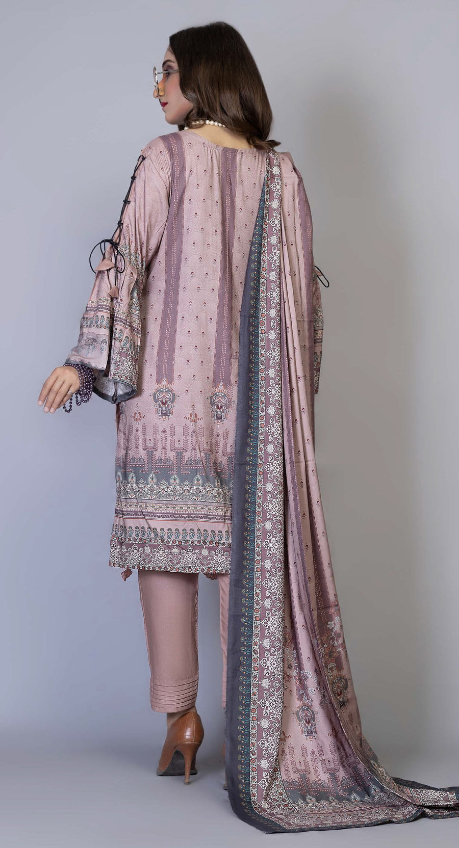 Florence Vol 04 Embroidered Staple Linen Unstitched 3Pc Suit D-08