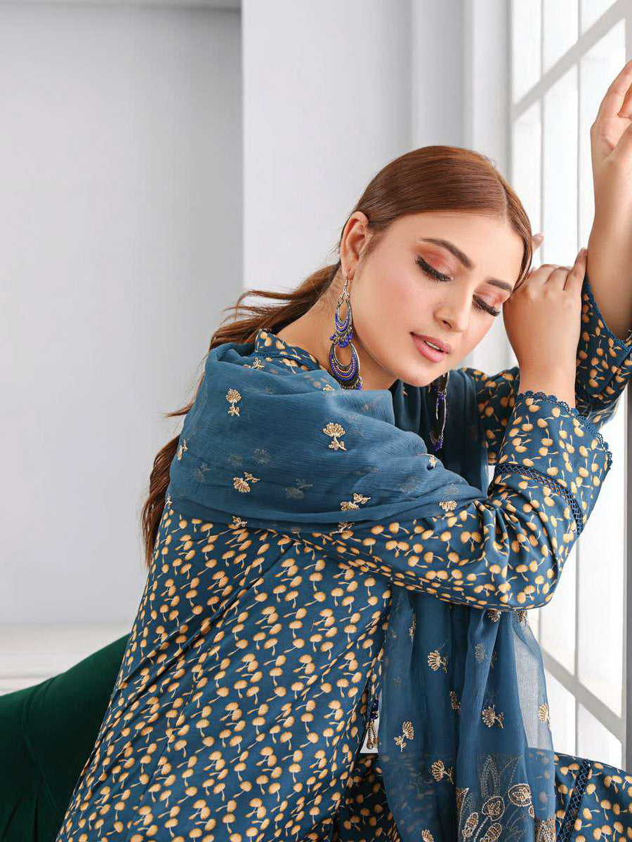 Vasl by Humdum Unstitched Embroidered Lawn 3 Piece Suit D-08