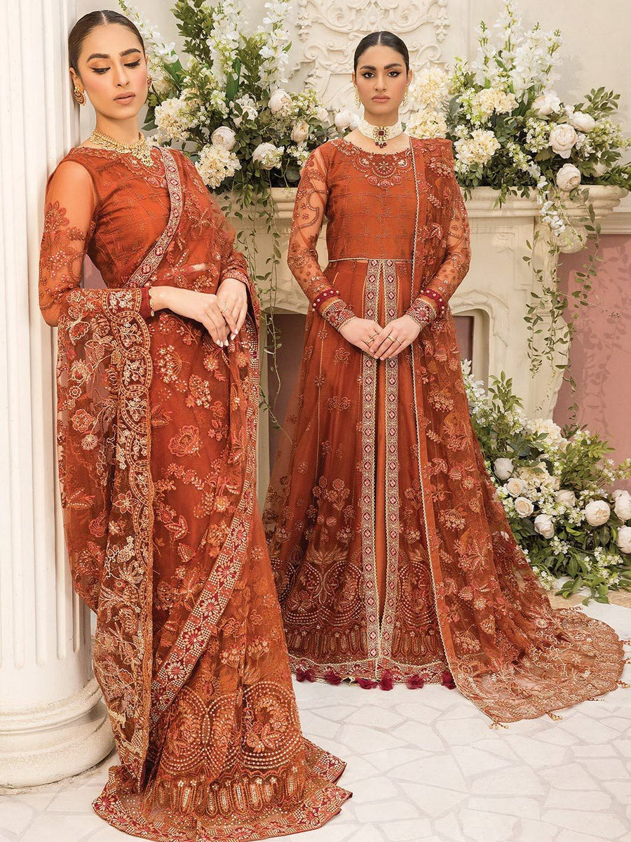 XENIA Formals Ishya Luxury Unstitched Embroidered Net 3Pc 09-FIRAAKI