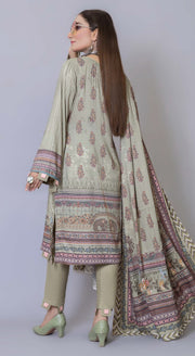Florence Vol 04 Embroidered Staple Linen Unstitched 3Pc Suit D-09