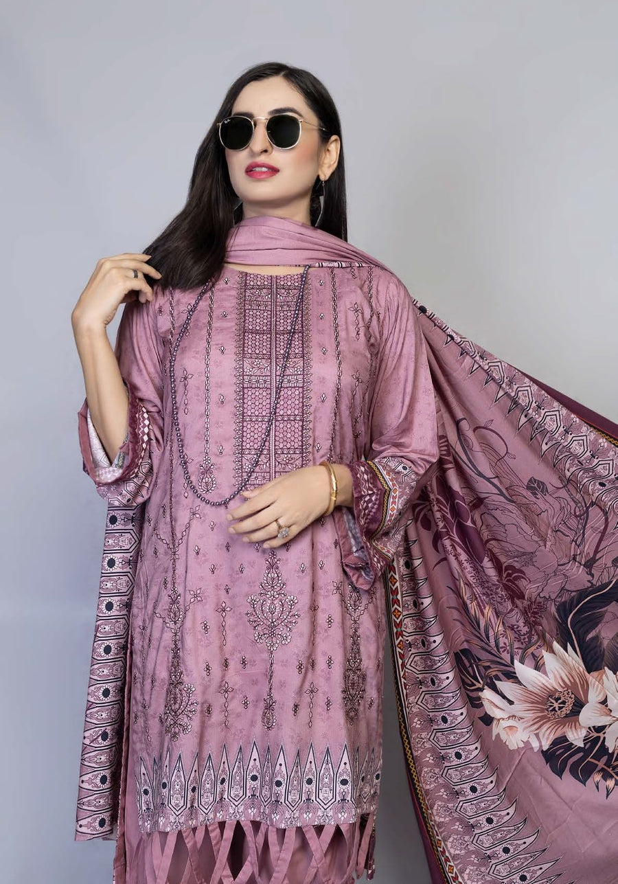 Florence Vol 05 Embroidered Staple Linen Unstitched 3Pc Suit D-09