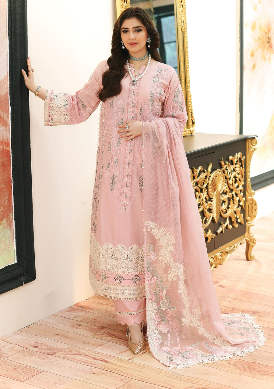 KAHF Premium Embroidered Luxury Lawn Unstitched 3Pc Suit KLC-05