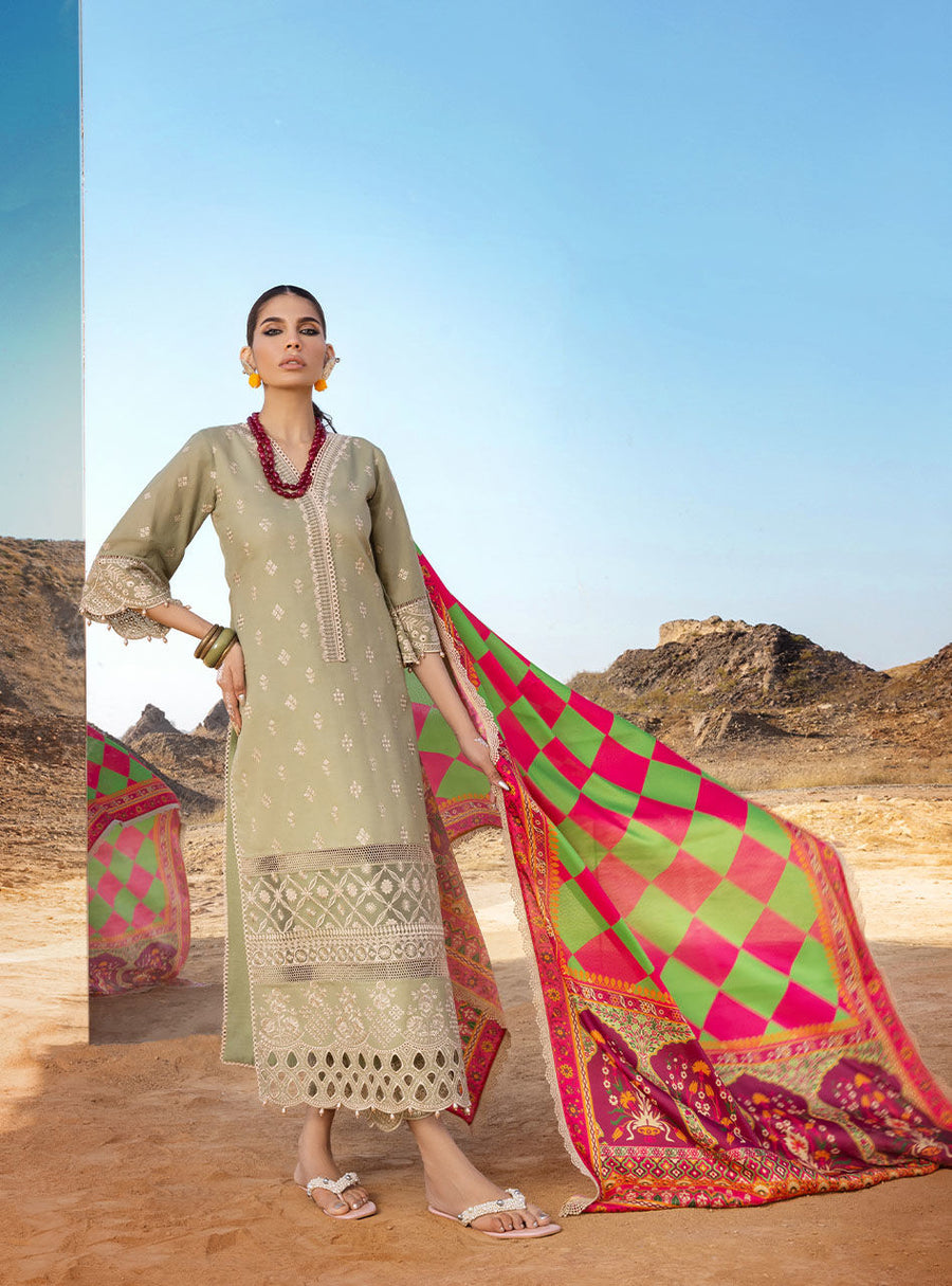Zainab Chottani Embroidered Chikankari Lawn Unstitched 3Pc Suit ZC-10B