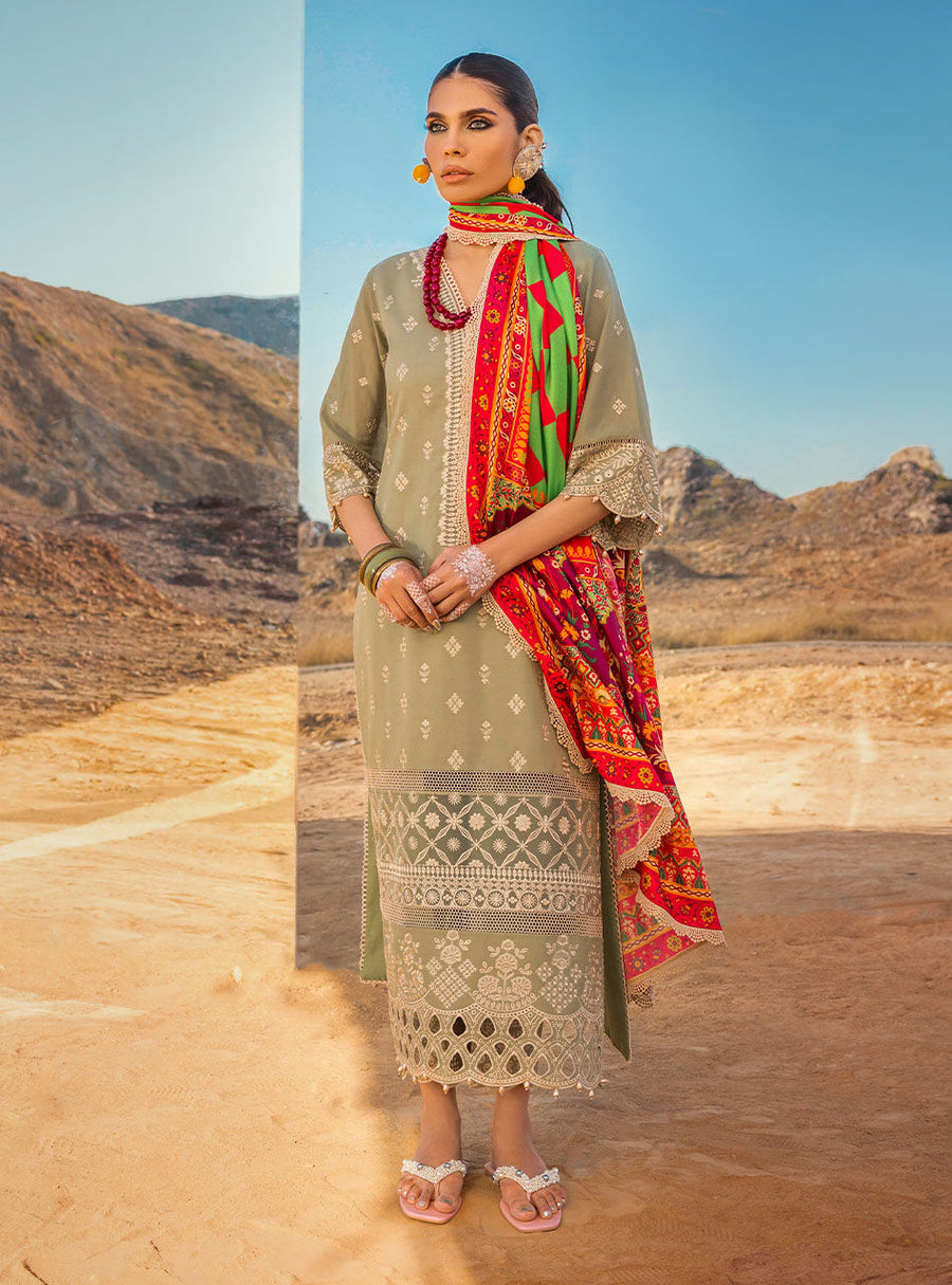 Zainab Chottani Embroidered Chikankari Lawn Unstitched 3Pc Suit ZC-10B
