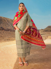 Zainab Chottani Embroidered Chikankari Lawn Unstitched 3Pc Suit ZC-10B