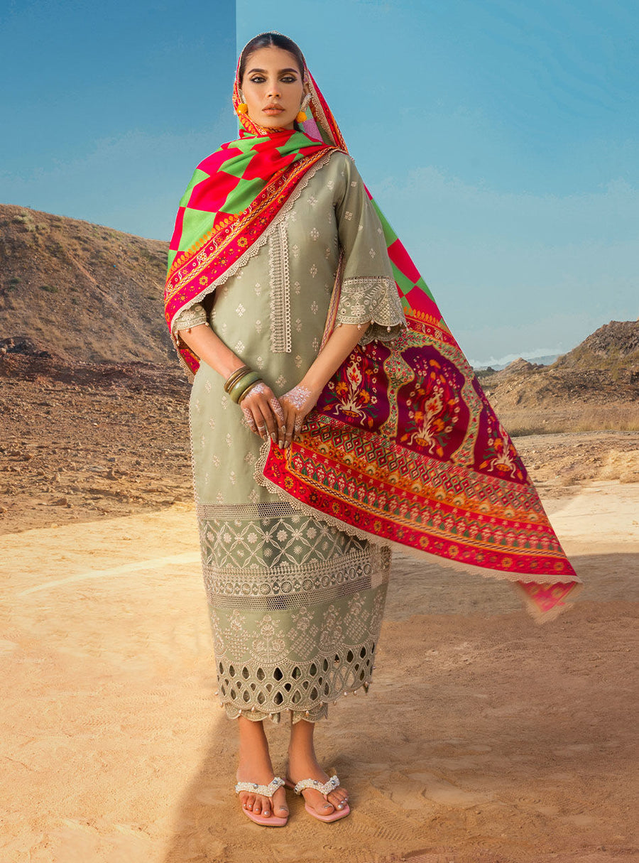 Zainab Chottani Embroidered Chikankari Lawn Unstitched 3Pc Suit ZC-10B
