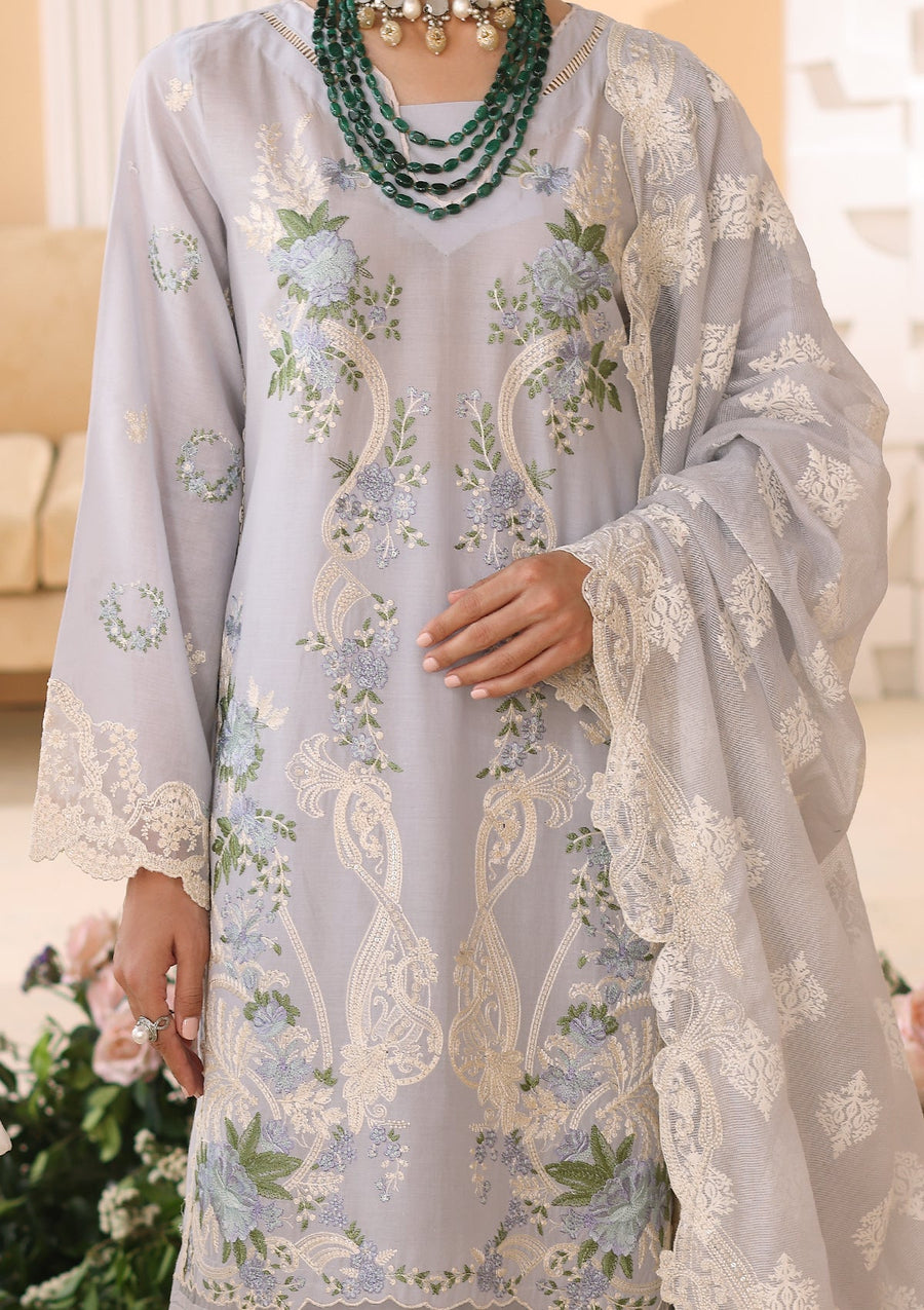 ELAF Premium Luxury Pret Embroidered Lawn 3Pc Suit ELP-05B Luxuria