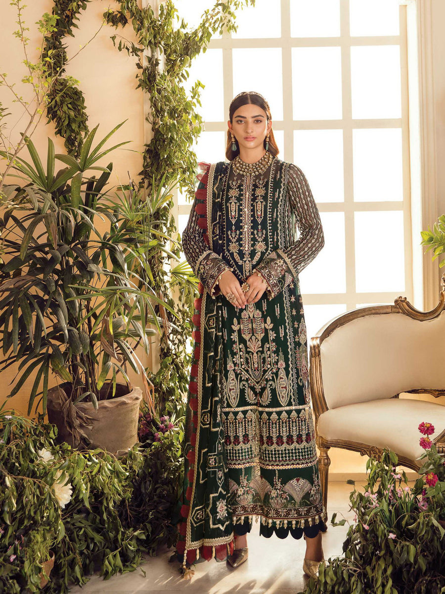 Afrozeh La Fuchsia Wedding Edit'22 Unstitched 3pc Suit D-10 LAUREL