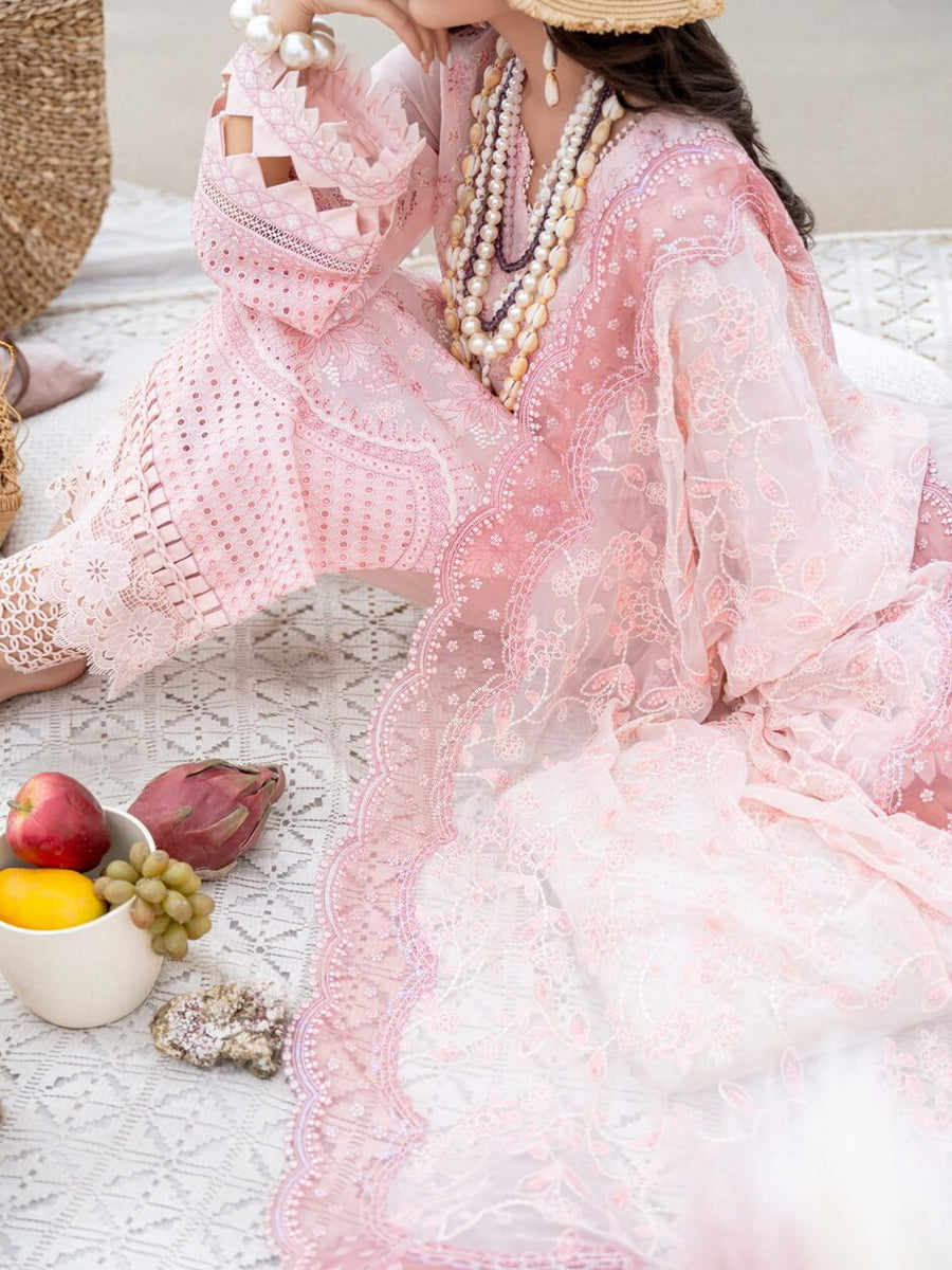 NUREH Tere Sang Unstitched Embroidered Swiss Lawn 3Pc Suit NSL-03