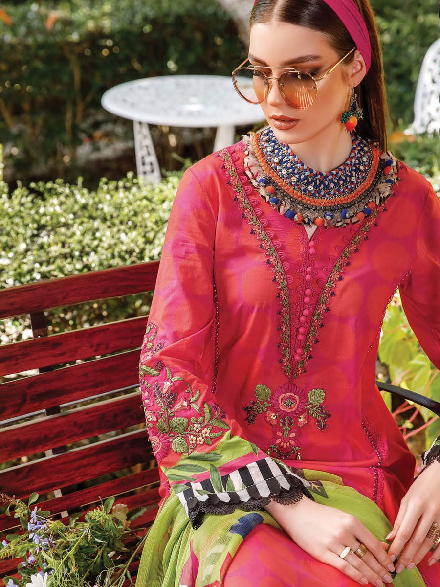 Maria.B M.Prints Lawn Unstitched Embroidered 3 Piece Suit MPT-1711-A