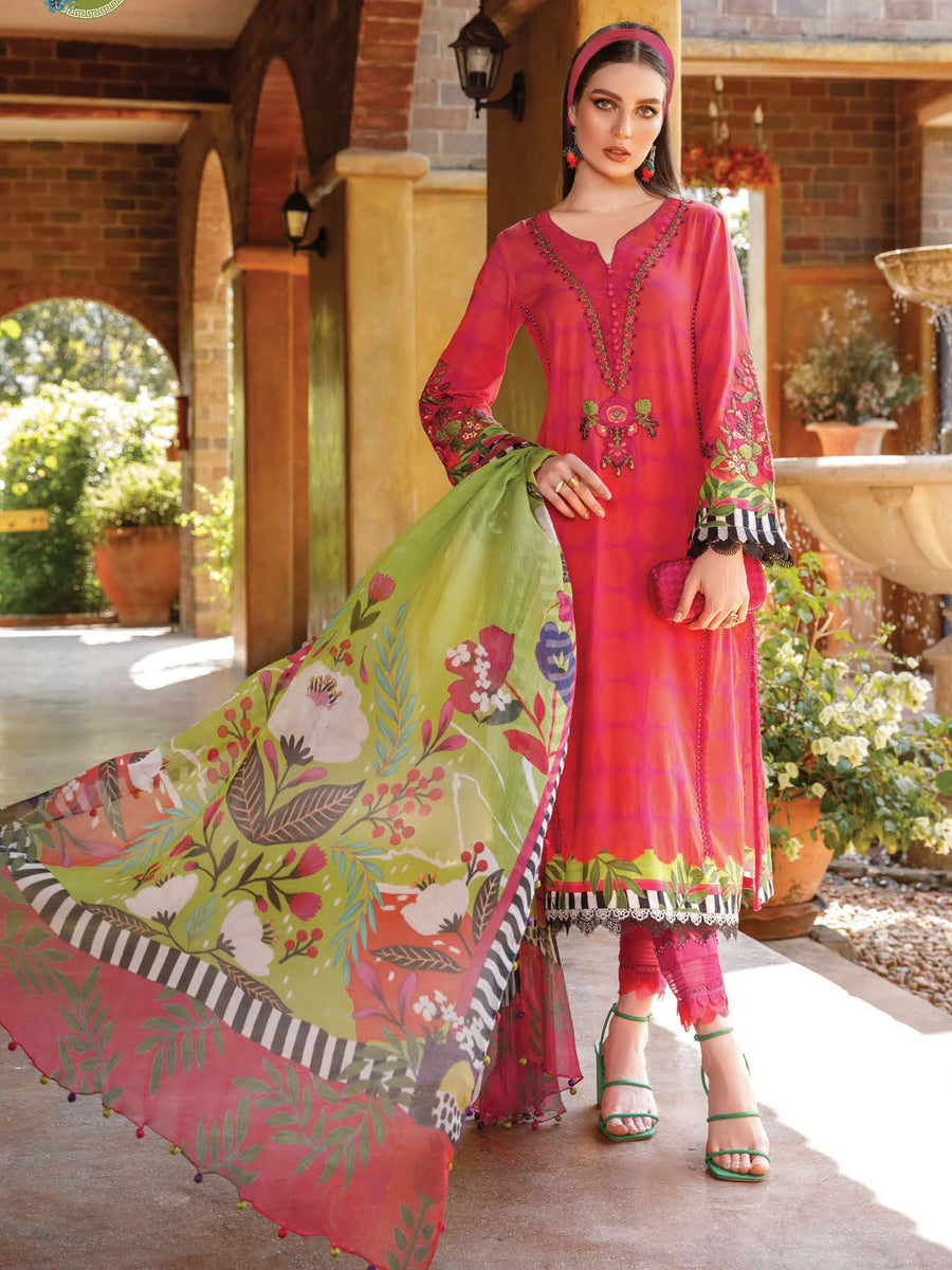 Maria.B M.Prints Lawn Unstitched Embroidered 3 Piece Suit MPT-1711-A