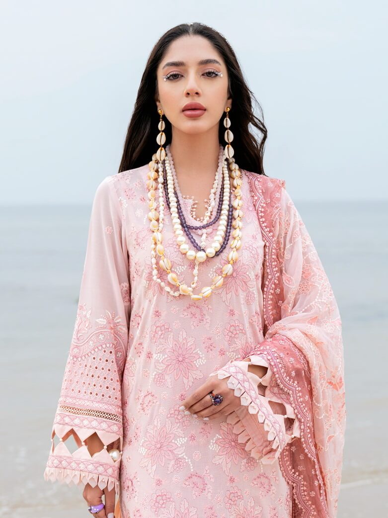 NUREH Tere Sang Unstitched Embroidered Swiss Lawn 3Pc Suit NSL-03