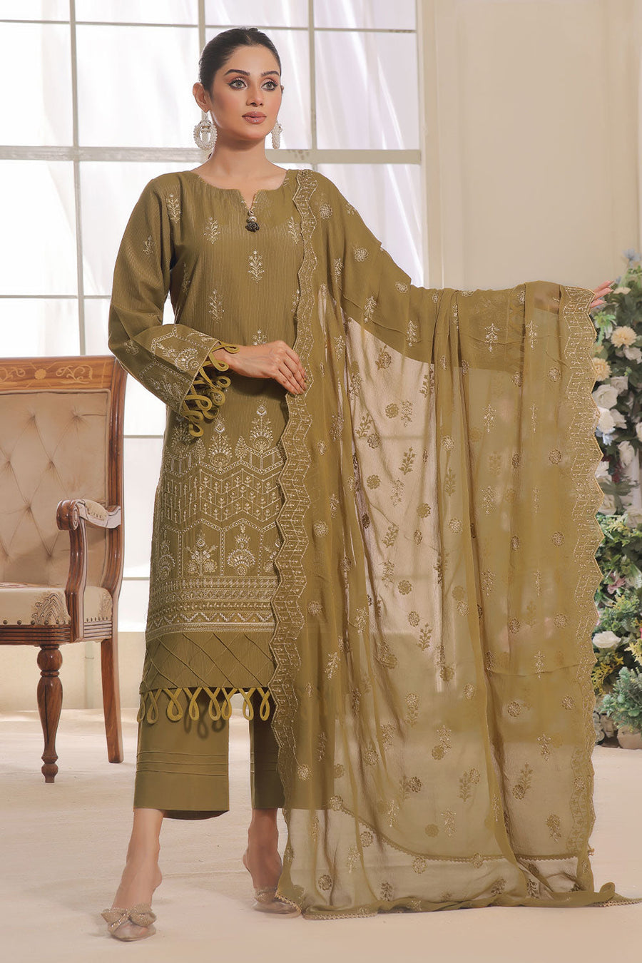 Safwa Aura Masuri Premium Embroidered Unstitched 3Pc Suit SUC-03