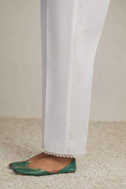 Nuriyaa Cambric Pret Trousers - LACED PANTS - FaisalFabrics.pk