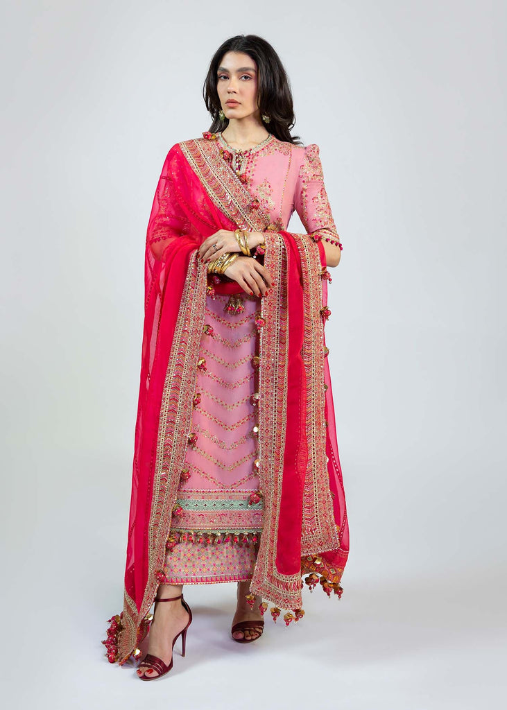 Roshan by Hussain Rehar Embroidered Lawn Suits Unstitched 3 Piece HRR23R Begonia - Luxury Collection