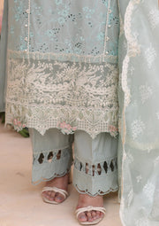 ELAF Premium Luxury Pret Embroidered Lawn 3Pc Suit ELP-01A Frosty