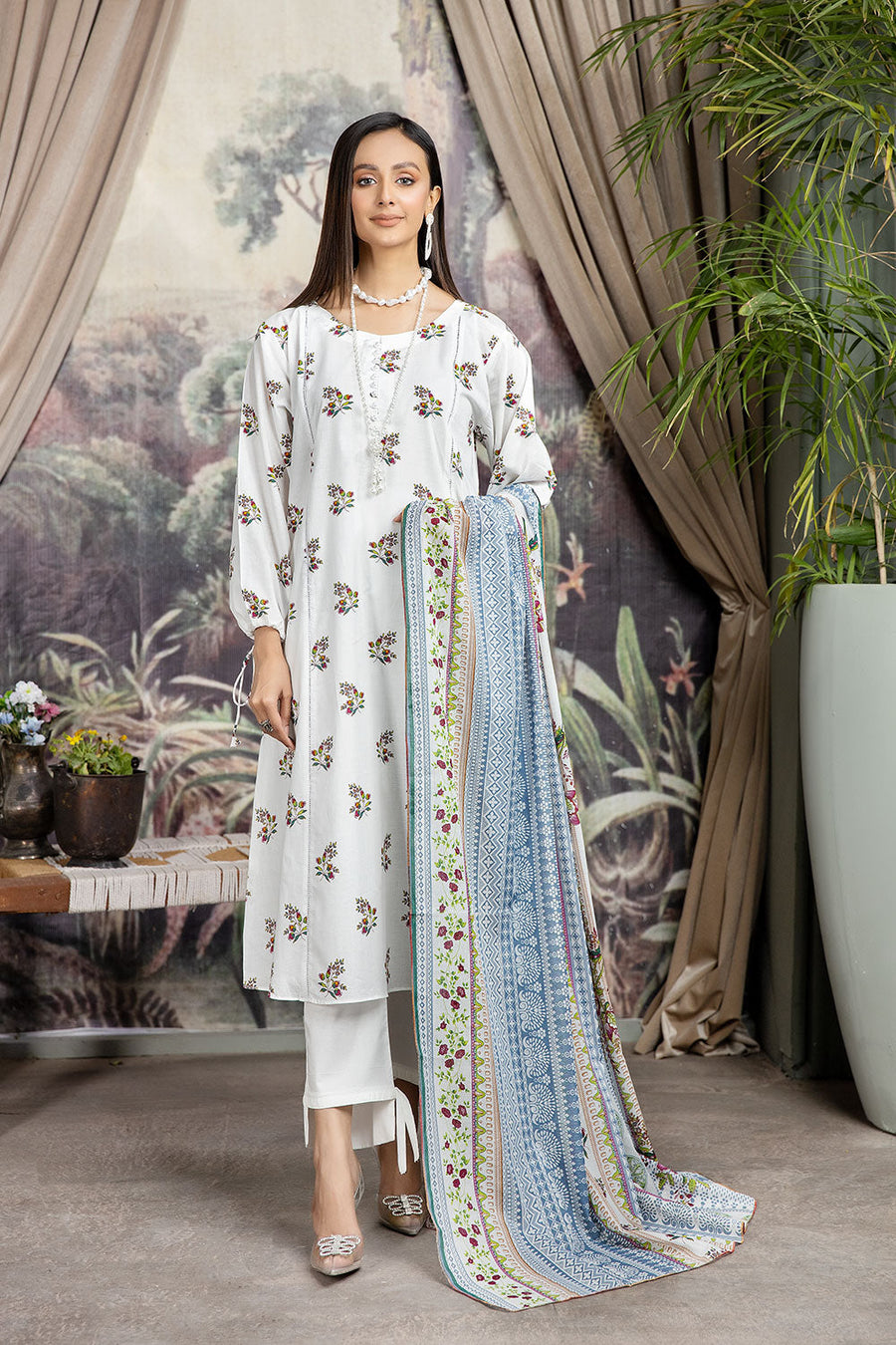 Safwa Mulberry Digital Printed Lawn Unstitched 2 Piece Suit MLS-14