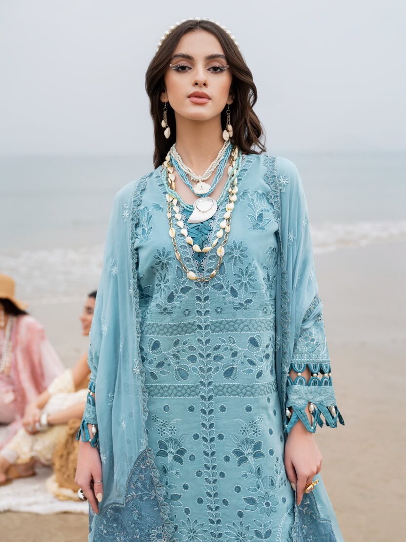 NUREH Tere Sang Unstitched Embroidered Swiss Lawn 3Pc Suit NSL-05