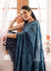 Cross Stitch Embroidered Lawn Unstitched 3Pc Suit D-18 Dark Arcade