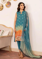 Cross Stitch Embroidered Lawn Unstitched 3Pc Suit D-19 Dion Lake